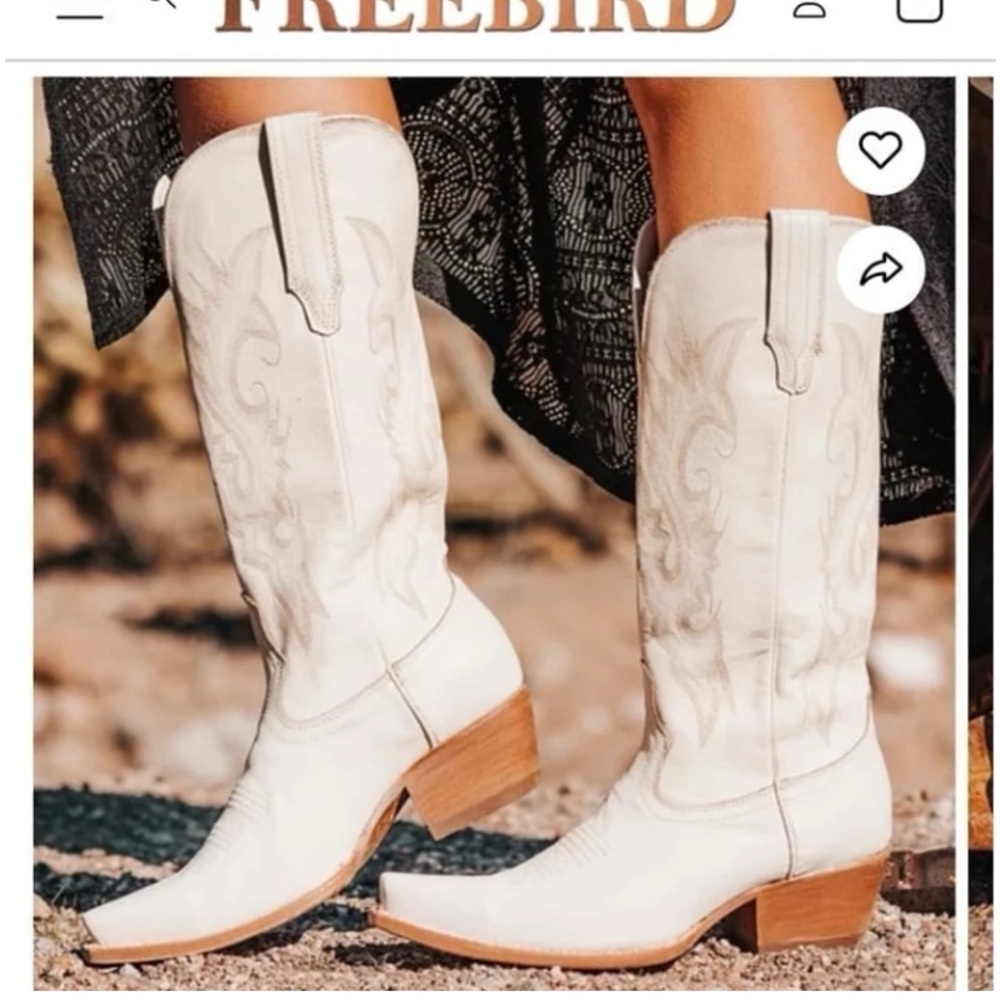 Freebird Ivory Woodland Cowboy Boots
